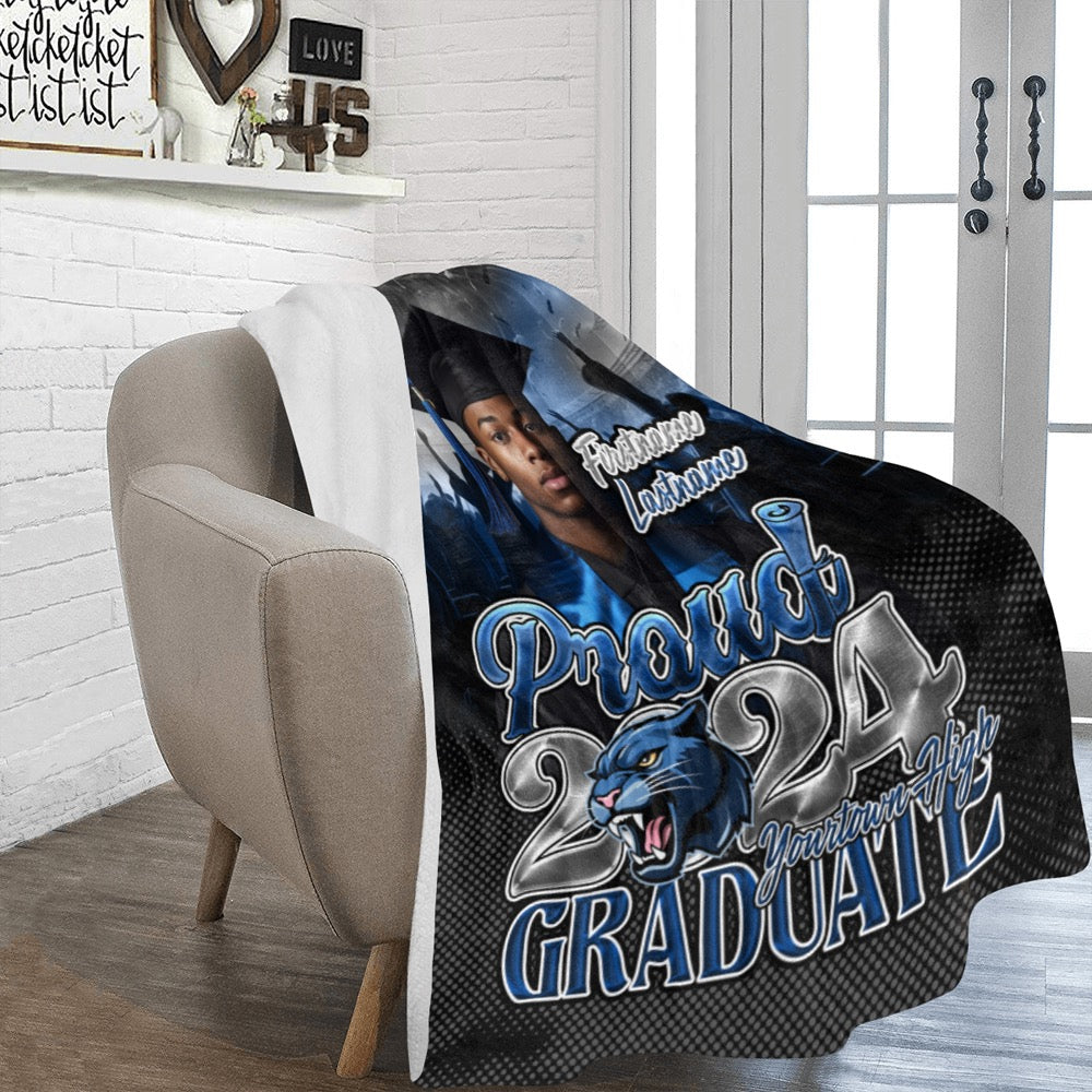 Graduation Personalized Custom Photo Blanket Gifts for Graduation 2024 – Perfect for the Senior Graduate 60X80